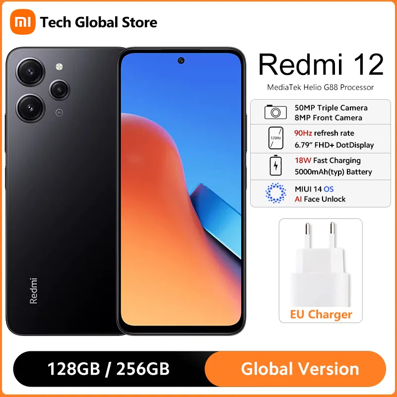 Global Version Xiaomi Redmi 12 MediaTek Helio G88 6.79" 90Hz FHD+ Display 50MP AI Triple Camera IP53 Waterproof 5000mAh Battery - Imagen 1