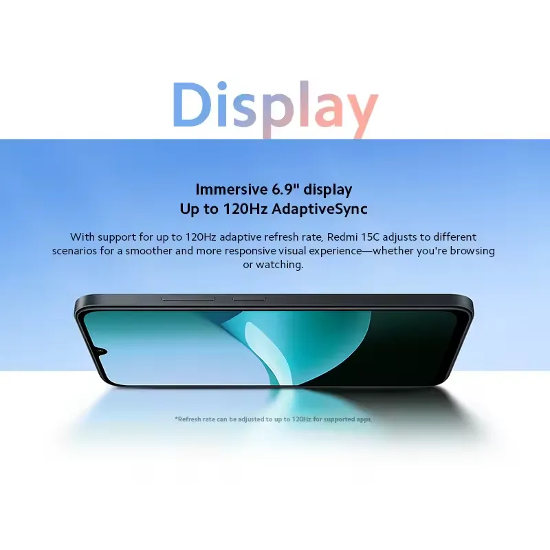 Global Version Xiaomi Redmi 15C Smartphone 50MP main camera MTK Helio G81-Ultra Octa Core 120Hz 6.9" Dot Drop display 33W charge - Imagen 5