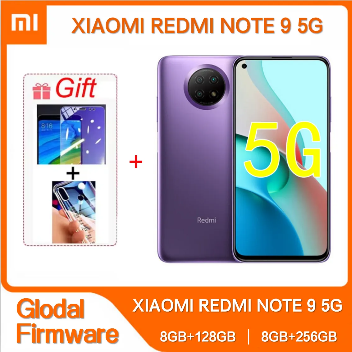 Original Xiaomi Redmi Note 9 5G 8GB 256GB Cellphone 5000mAh large battery 6.53 Inch 48 million pixels 5G Smartphone Global ROM - Imagen 1