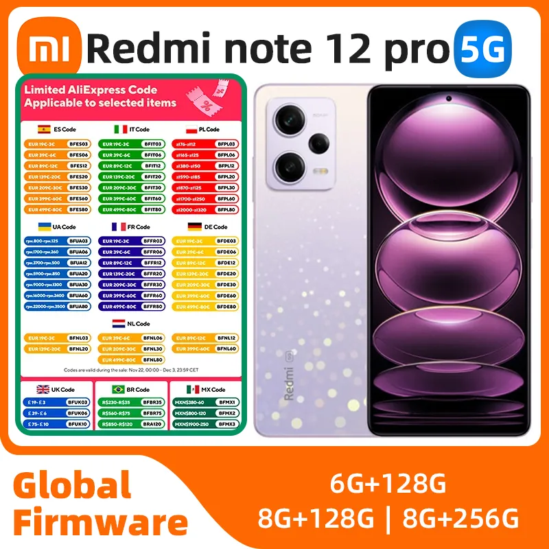 xiaomi redmi note 12 pro Android 5G Unlocked 6.67 inch 8GB RAM 256GB ROM All Colours in Good Condition Original used phone - Imagen 1