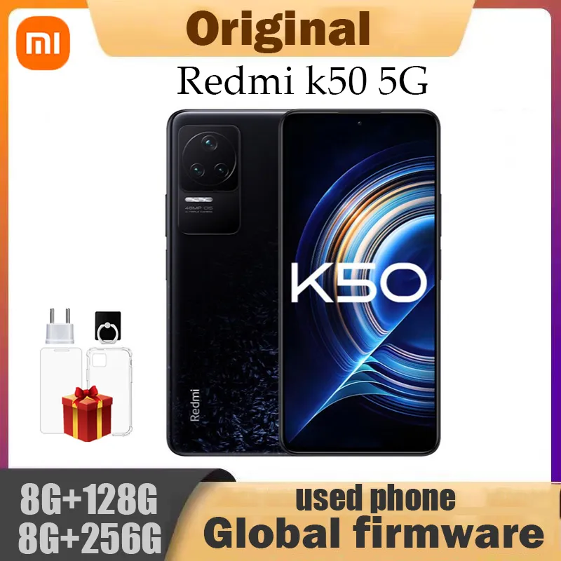 Gloabl Rom xiaomi Redmi k50 5G  Smartphone Unlocked 6.67 inch Screen CPU MediaTek Dimensity 8100 48MP Camera used phone - Imagen 1