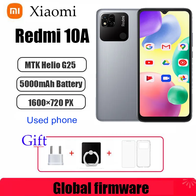 Xiaomi Redmi  10A Smartphone  Original 6GB 128GB Global 6.53' HD Display Helio G25 Octa Core 13MP Fingerprint 5000mAh Used phone - Imagen 1