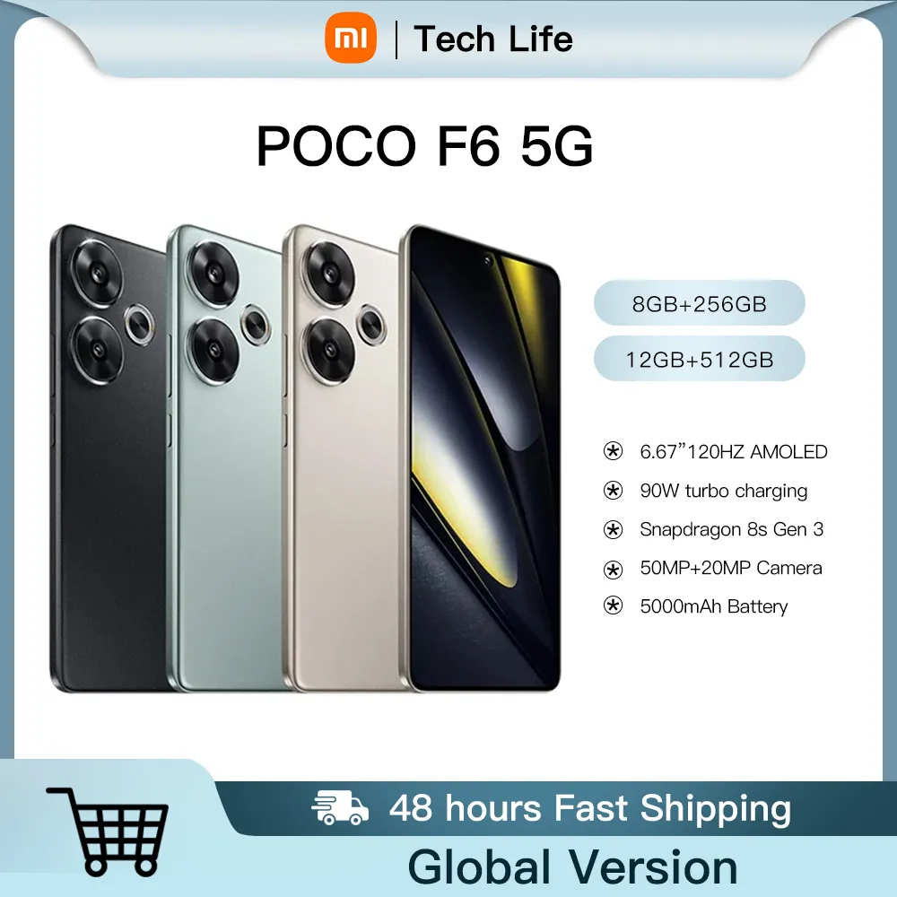 Global Version POCO F6 5G Smartphone Snapdragon 8s Gen 3 NFC 120Hz 1.5K AMOLED Display 90W Turbo Charging 50MP Main Camera - Imagen 1