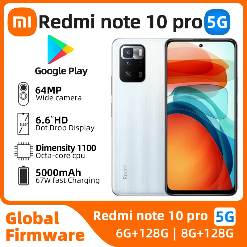 xiaomi redmi note10 pro Android 5G Unlocked 6.6 inch 8GB RAM 128GB ROM All Colours in Good Condition Original used phone - Imagen 1