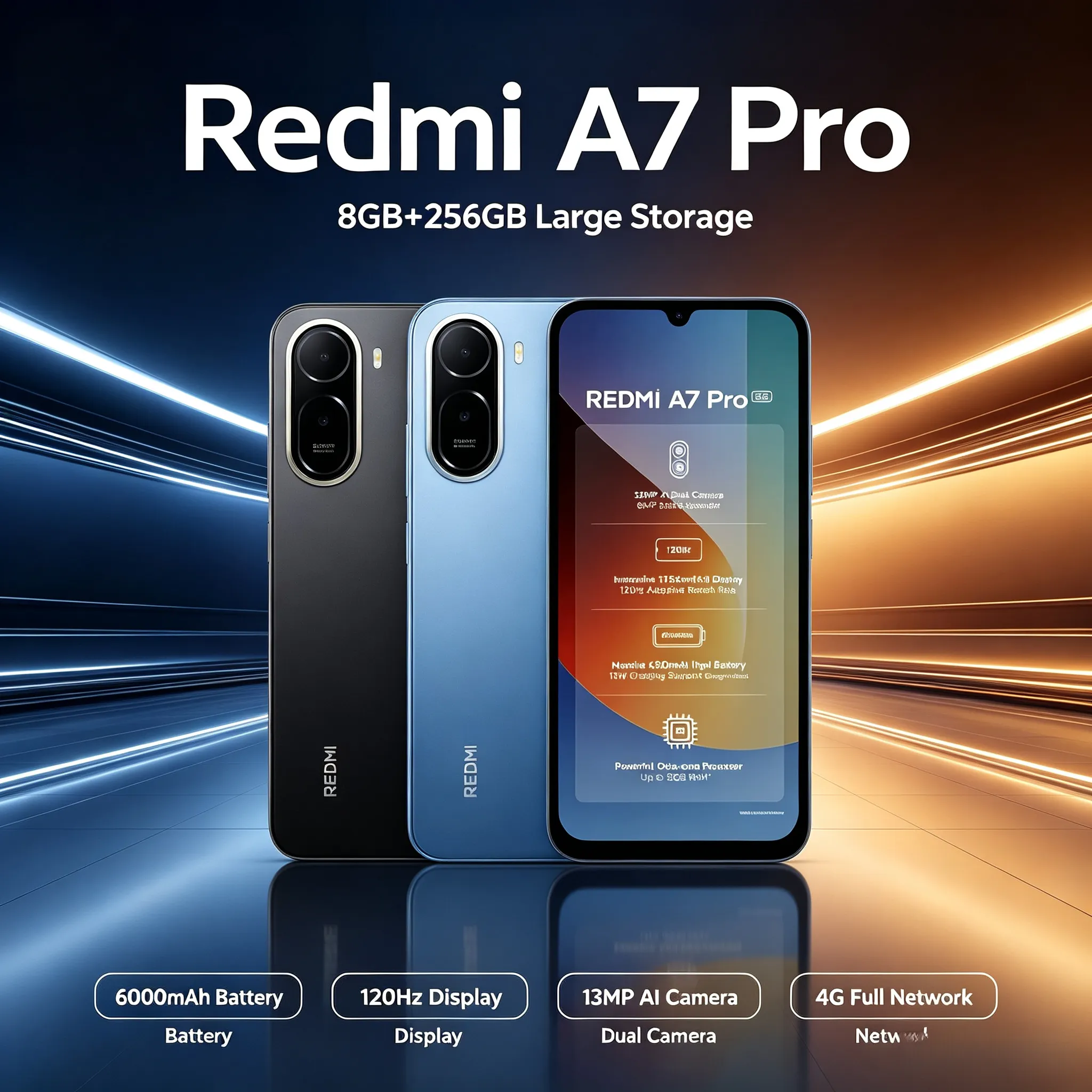 2026 New Xiaomi Redmi A7Pro 8 GB RAM 256 GB ROM 6.9' FHD+ Helio G85 Gaming Smartphone Dual 5G VoLTE 5000mAh Dual Rear Camera - Imagen 2