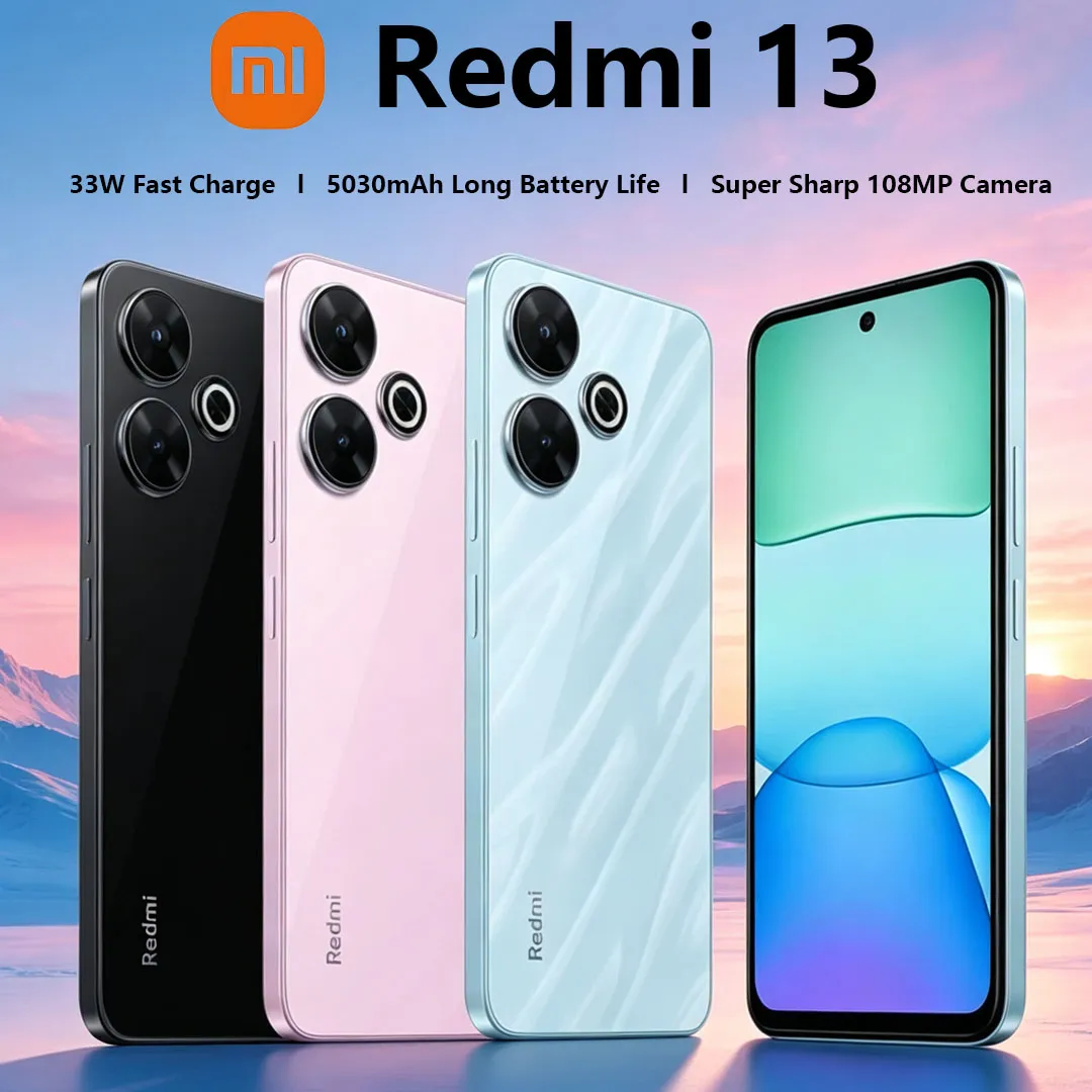 New Xiaomi Redmi 13 4G Smartphone Global Version 6.79" FHD+ 90Hz 5030mAh 33W Fast Charge 108MP AI Camera Dual-SIM Mobile Phone - Imagen 1