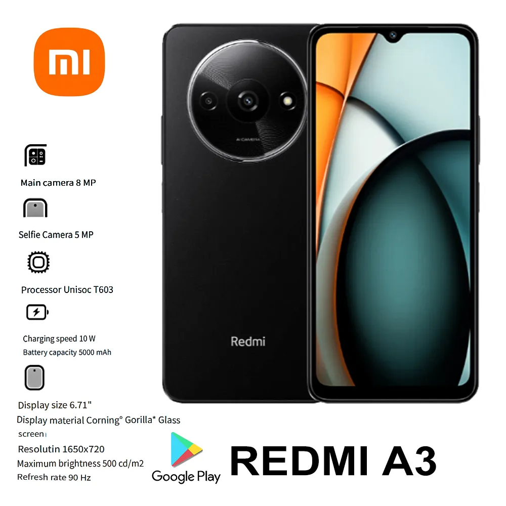 XIAOMI Redmi A3 4GB+128GB Original smart phone 6.71-inch water drop screen 5000mmAh side fingerprint recognition - Imagen 1