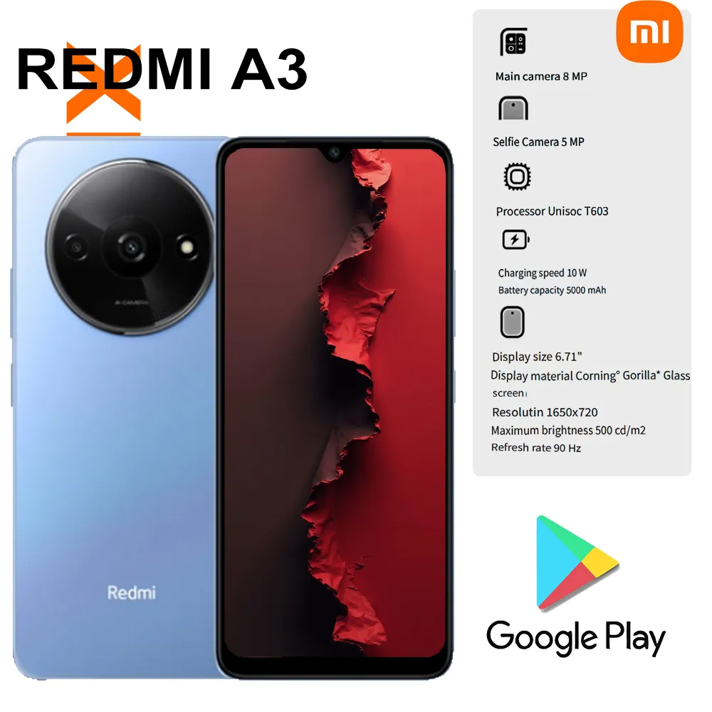 XIAOMI/Redmi A3 4GB+128GB Original smart phone 5000mmAh side fingerprint recognition/facial recognition/GPS positioning/support - Imagen 3