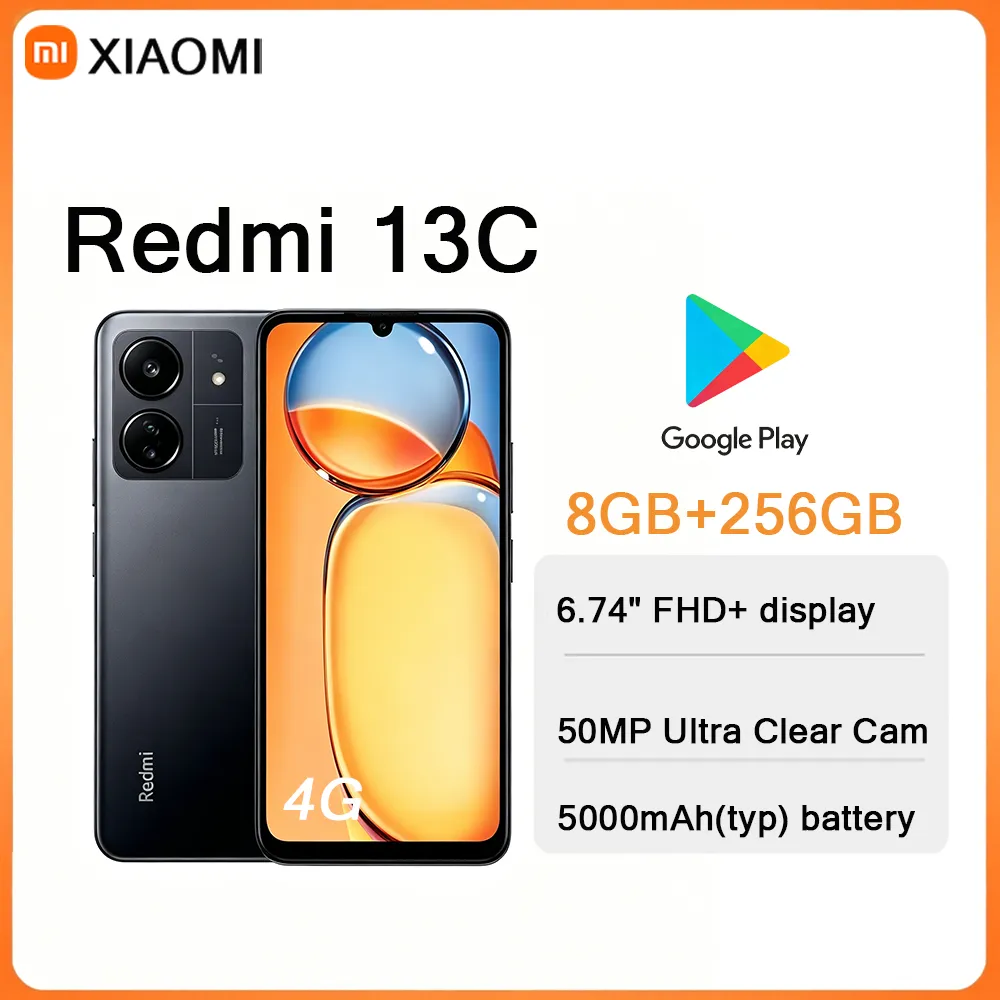 Xiaomi Redmi 13C 6.74" HD Screen 5000mAh Large Battery Dual SIM Unlocked Smartphone 8GB+256GB Mobile Phone New Arrival - Imagen 1