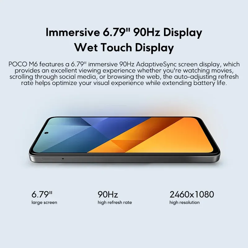 POCO M6 4G Global Version Smartphone MTK Helio G91 Ultra 108MP camera 33W fast charging 5030mAh battery 6.79" 90Hz display - Imagen 3