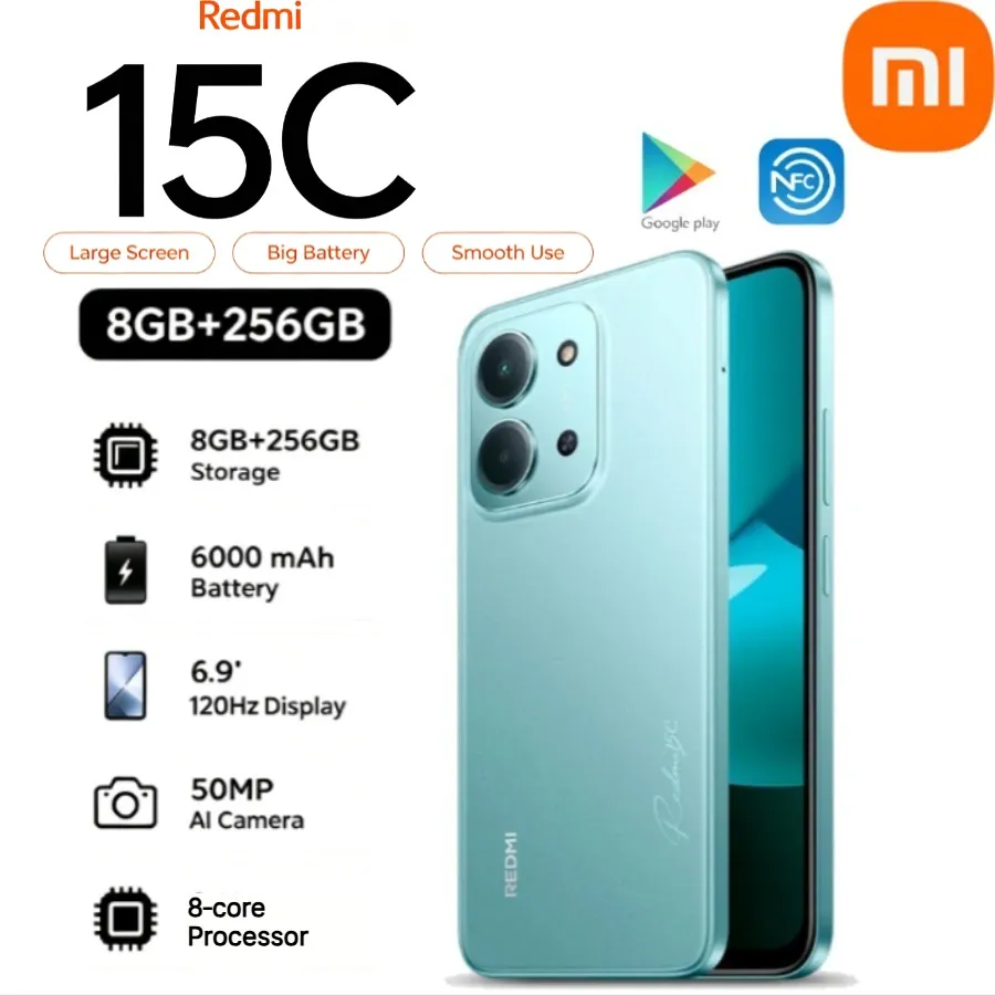 2026 New  Global Edition xiaomi Redmi 15C 5G 8+256GB Smartphone: - Imagen 2