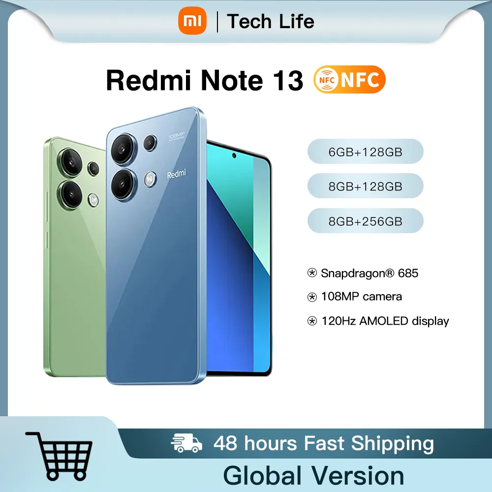 Xiaomi Redmi Note 13 Global Version Smartphone 128/256GB Snapdragon® 685 108MP Camera 120Hz FHD+ 6.67 Inch AMOLED 33W Charging - Imagen 1