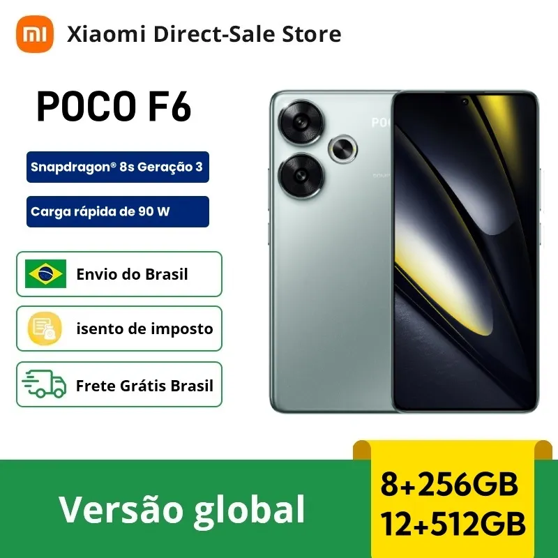 Global Version POCO F6 5G Smartphone Snapdragon®8s Gen 3 6.67" 1.5K 120Hz CrystalRes AMOLED 90W Turbo Charging 5000mAh Battery - Imagen 1