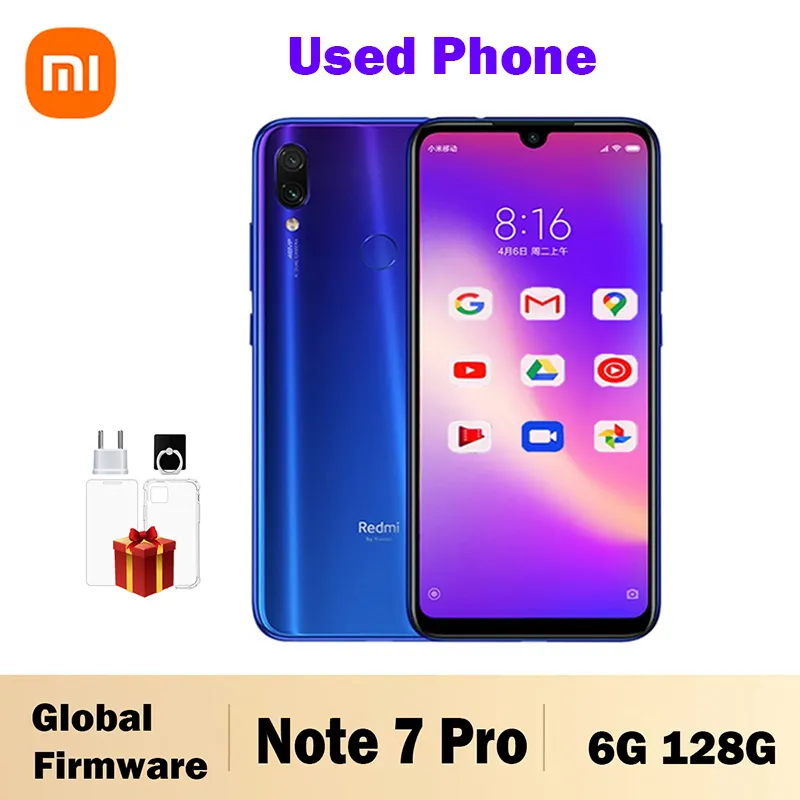 Xiaomi Redmi Note 7 PRO Original Smartphone 6GB 128GB Snapdragon 660AIE Android Mobile Phone 48.0MP+5.0MP Rear Camera used phone - Imagen 1