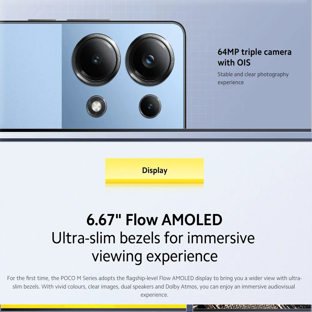 XIAOMI/POCO M6 Pro 4G smartphone 12GB+512GB large memory/5000mAh battery/64MP+8MP+2MP camera camera phone - Imagen 6