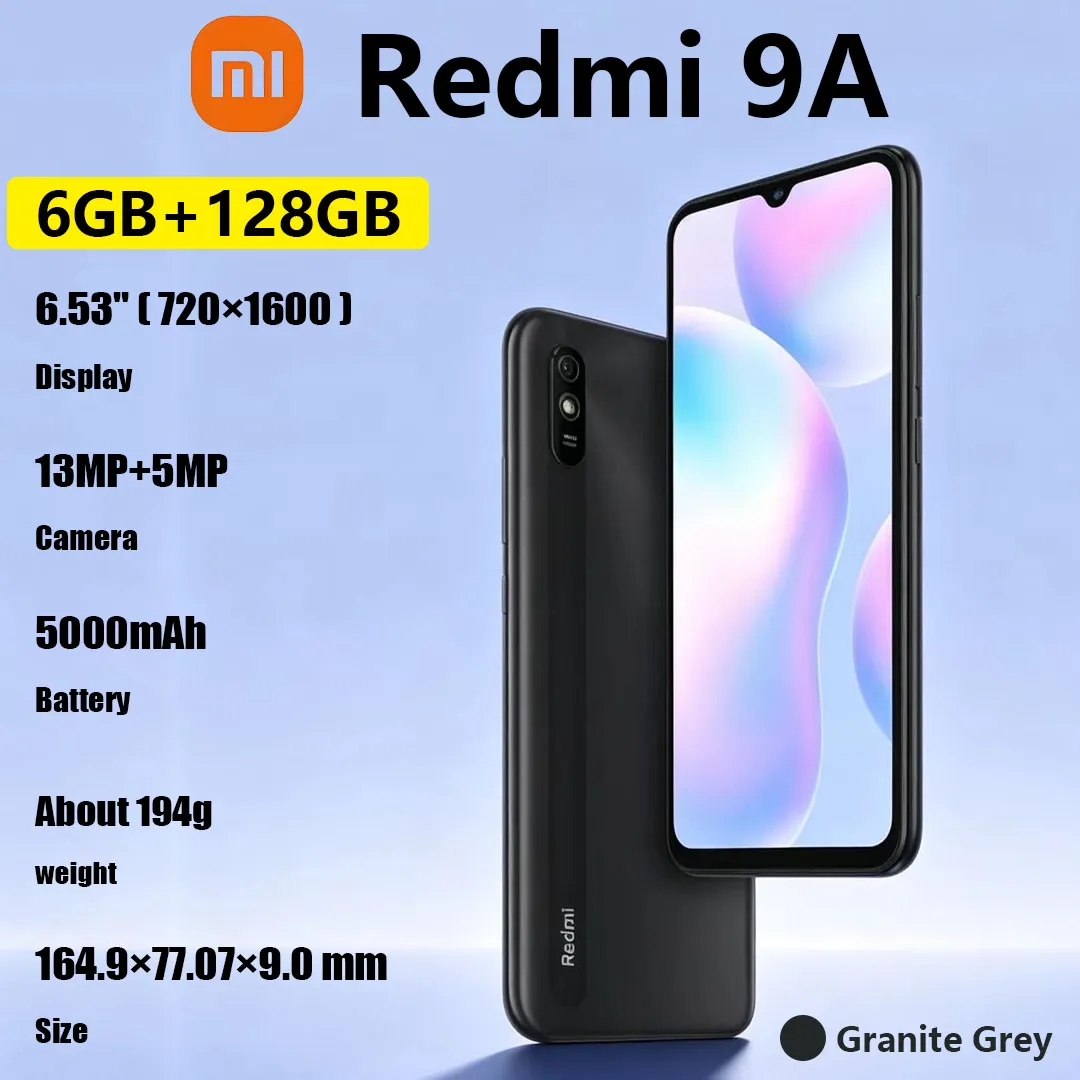Xiaomi Redmi 9A Global Smartphone 13MP AI Single Camera 6.53-inch HD+ Display 5000mAh Long-life Battery Daily Use Mobile Phone - Imagen 1