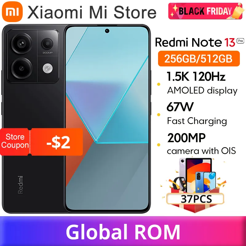 Global ROM Xiaomi Redmi Note 13 Pro 5G Smartphone Snapdragon 7s Gen 2 120Hz Screen 5100mAh 67W Fast Charging 8GB 256GB Cellphone - Imagen 1