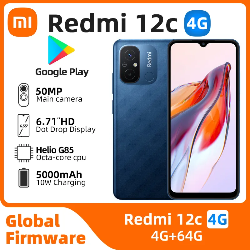 Xiaomi Redmi 12C 4g SmartPhone MTK Helio G85 6.71inch 60hz LCD 10W Charge 5000mAh 50MP+5MP Camera Original used phone - Imagen 1