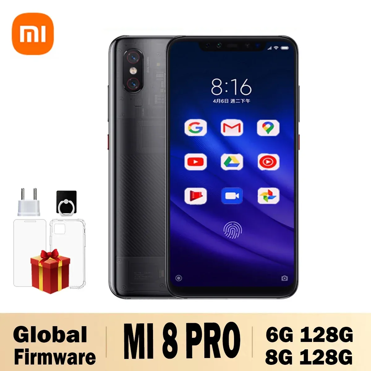Global firmware Xiaomi 8 pro smartphone Snapdragon 845 Androidfingerprint charging 18W 1080 x 2248 used phone - Imagen 1