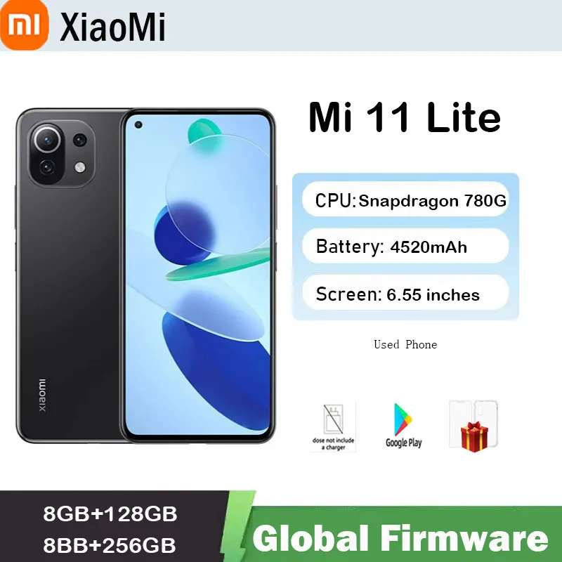 smartphone Xiaomi mi 11 Lite smartphone Global firmware 5G  AMOLED Snapdragon 780G 64MP Full Screen 90HZ used phone - Imagen 1