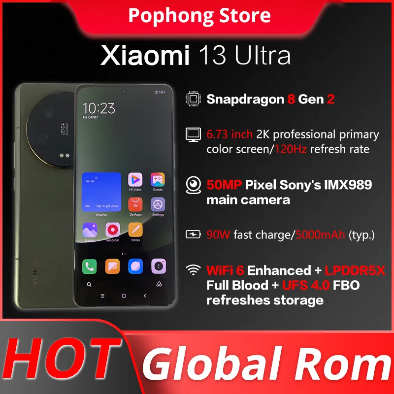 Global Rom Xiaomi 13 Ultra 5G Smartphone 50MP Leica Camera 6.73" 2K 120Hz AMOLED Display IP68 Water 90W Turbo Charger 5000mAh - Imagen 1