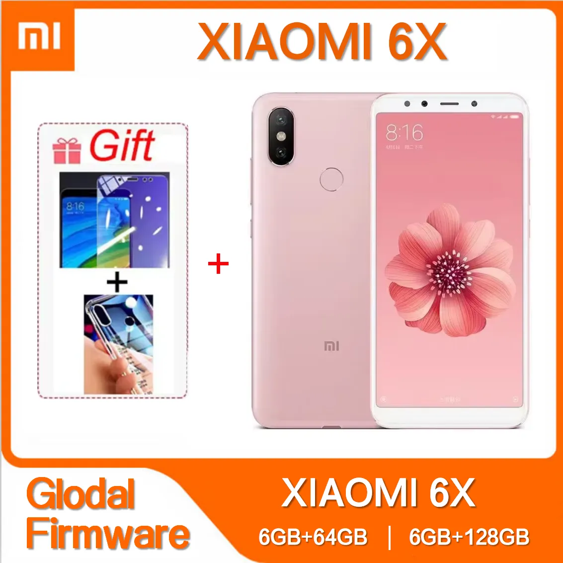 Original Xiaomi 6X 6GB 64GB/128GB 20 million pixels celular googleplay Fingerprint Octa-core Global Rom 3010mAh 4G Smartphone - Imagen 1