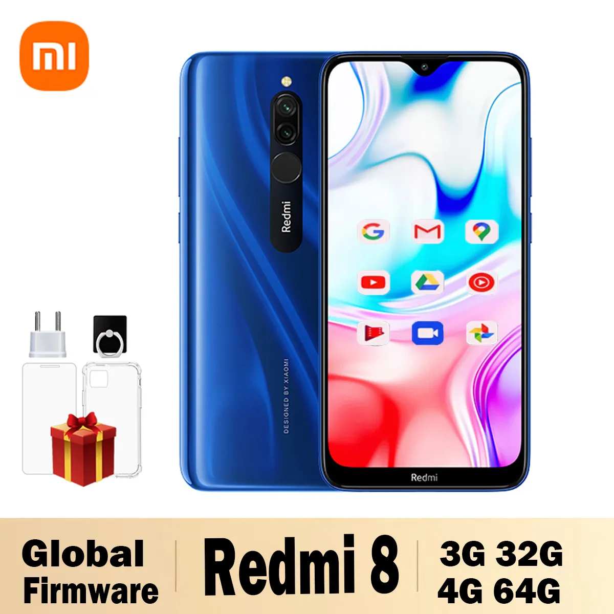 Global firmware Xiaomi Redmi 8 Smartphone Dual SIM Card 6.22-inch Screen Snapdragon 439 Eight Core 4G LTE Used Phone - Imagen 1