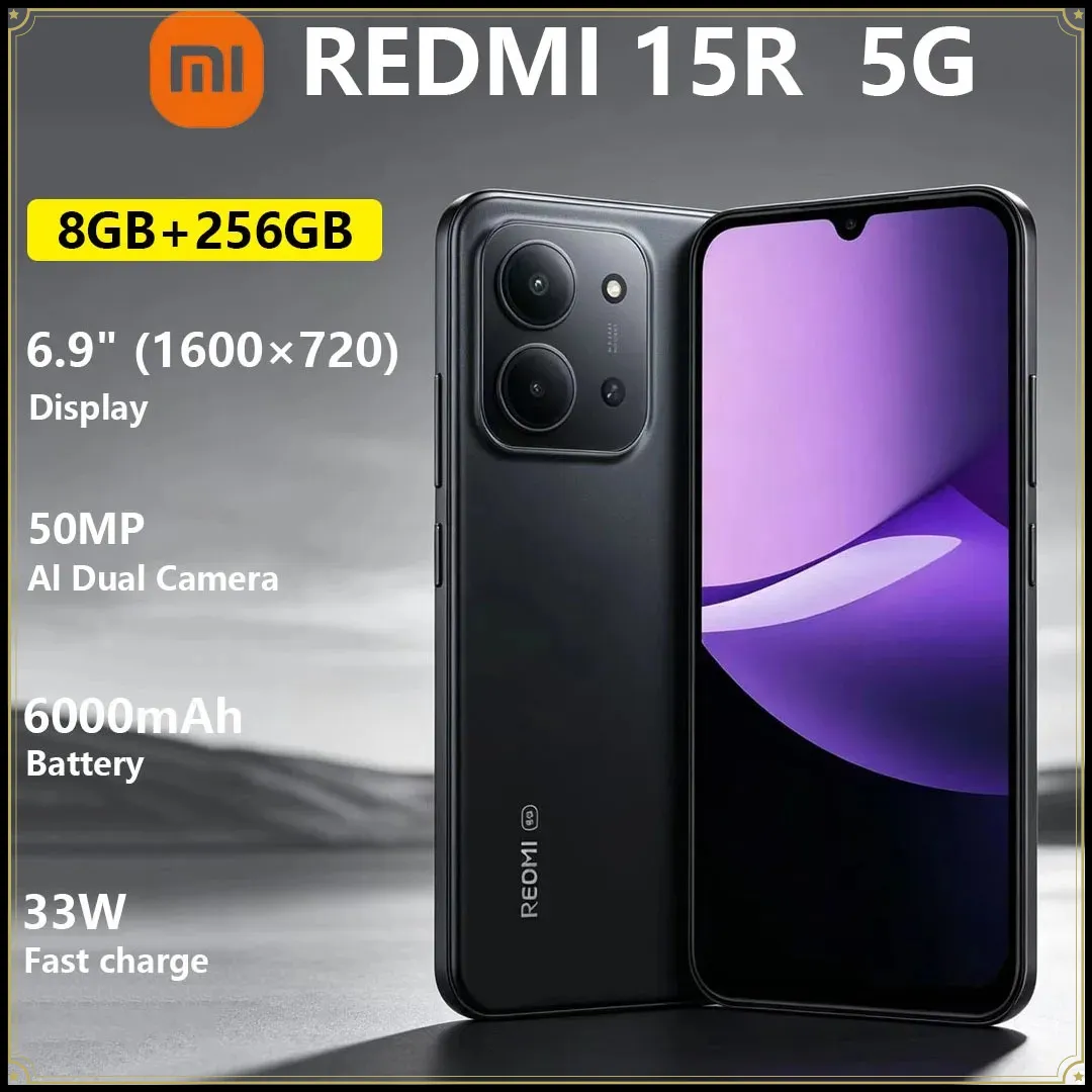 Xiaomi Redmi 15R 5G Global Version Smartphone 6.9-inch Display 6000mAh‌ Large Battery 33W Fast Charge Dual-SIM Mobile Phone - Imagen 1