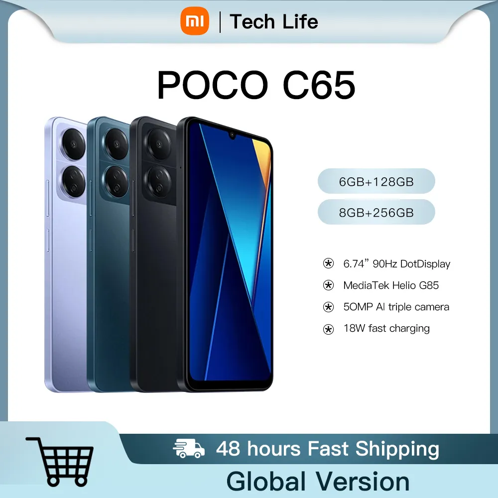 Global Version POCO C65 6.74'' display 90Hz 50MP AI Triple Camera 128GB/256GB MediaTek Helio G85 5000mAh Battery NFC 18W - Imagen 1