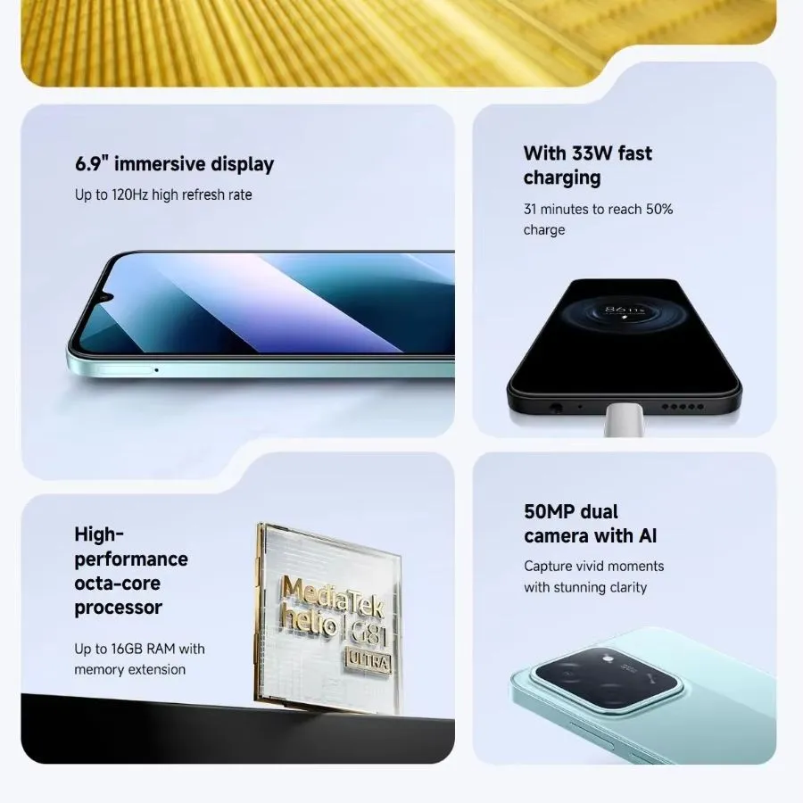 PPoco C85 Smartphone 6.5' HD+ Display 8GB RAM 256GB Storage Mediatek Helio G81 Chipset Dual 48MP Camera - Imagen 5