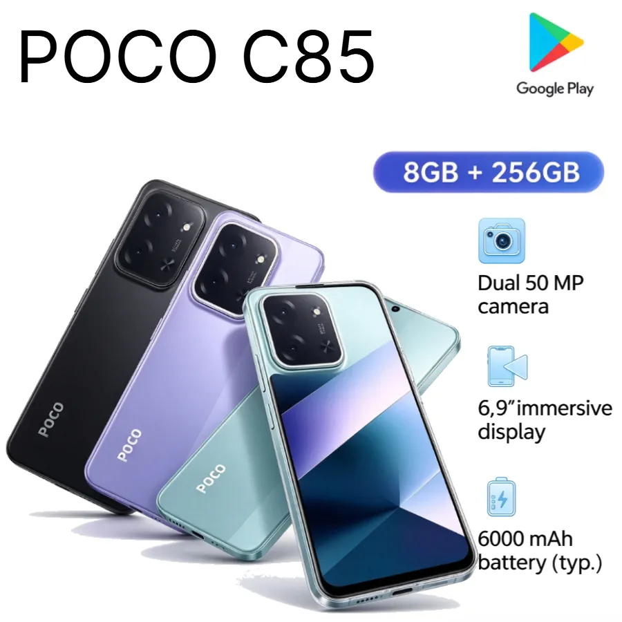 2026 New POCO C85 Global Version Mobile Phone 6.9" 120Hz 6000mAh Long Battery 33W Charge 50MP Cam Helio G81-Ultra - Imagen 1