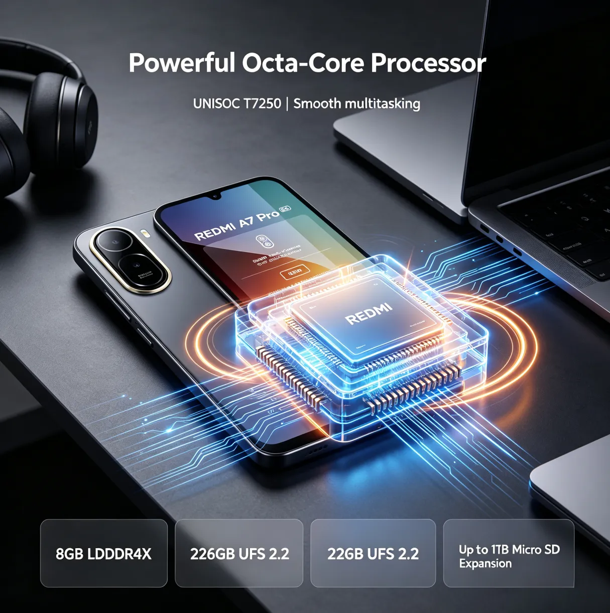 2026 New Xiaomi Redmi A7Pro 8 GB RAM 256 GB ROM 6.9' FHD+ Helio G85 Gaming Smartphone Dual 5G VoLTE 5000mAh Dual Rear Camera - Imagen 4