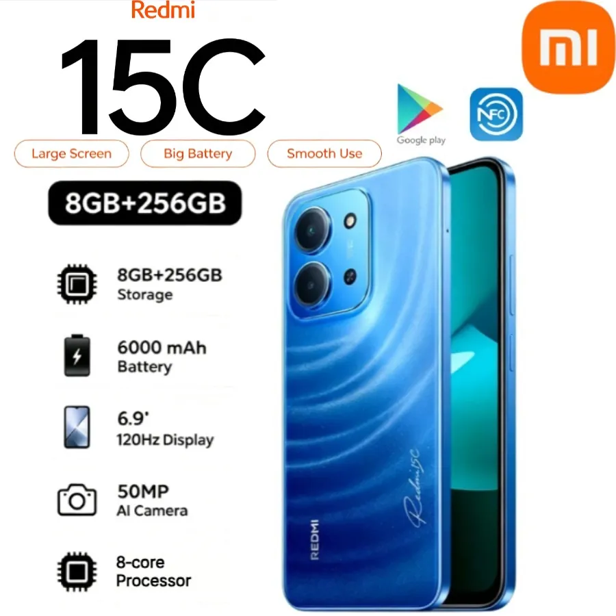2026 New  Global Edition xiaomi Redmi 15C 5G 8+256GB Smartphone: - Imagen 3