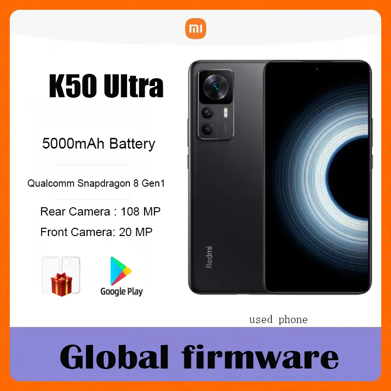 Global firmware Xiaomi Redmi K50 Ultra 5G 6.67inch Android  Smartphone Snapdragon 8+ Gen 1 5000mAh Battery used phone - Imagen 1