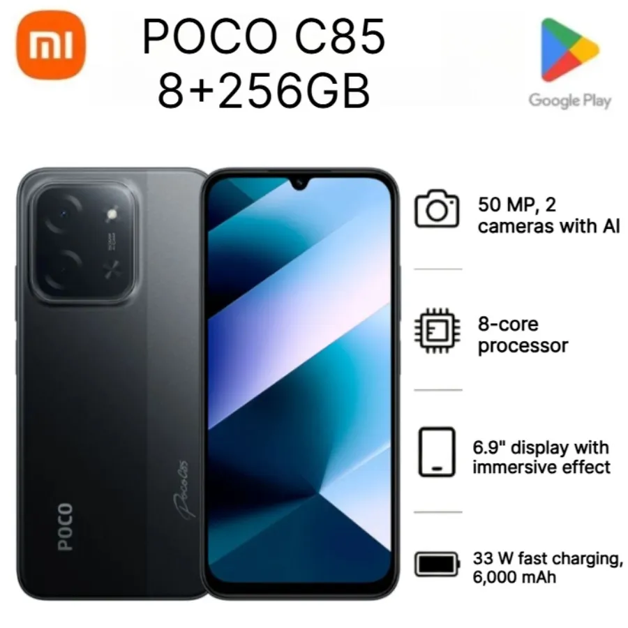2026 New POCO C85 Global Version Unlocked Mobile Phone 6.9 Inch 120Hz Display 6000mAh Large Battery 33W Fast Charging Android - Imagen 2