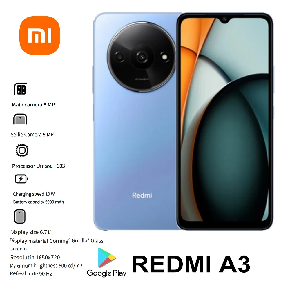 XIAOMI Redmi A3 4GB+128GB Original smart phone 6.71-inch water drop screen 5000mmAh side fingerprint recognition - Imagen 3