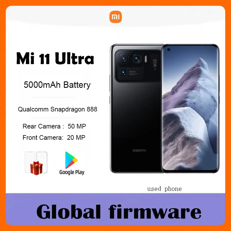 Global firmware Xiaomi Mi 11 Ultra Smartphone 5G 5000mAh Battery  Snapdragon 888 Octa-core 50MP Camera   used phone - Imagen 1