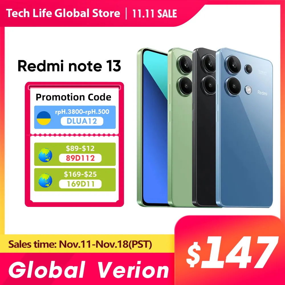 Xiaomi Redmi Note 13 Global Version Smartphone 128/256GB Snapdragon® 685 108MP Camera 120Hz FHD+ 6.67 Inch AMOLED 33W Charging - Imagen 1