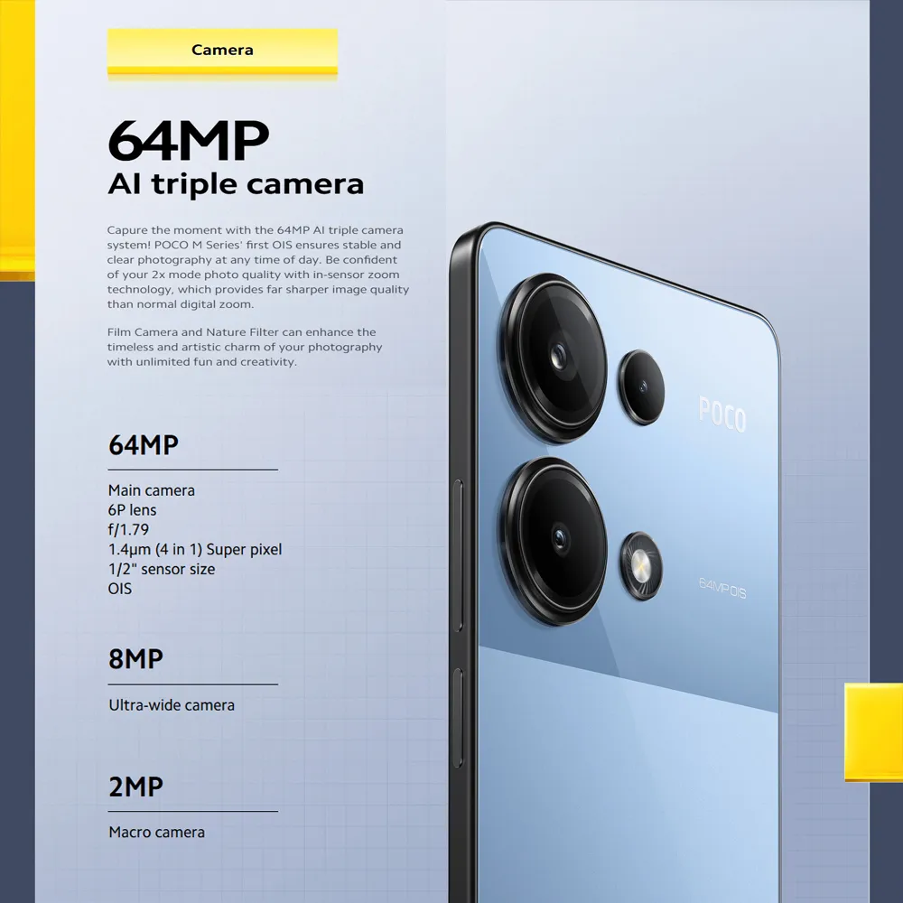 XIAOMI/POCO M6 Pro 4G smartphone 12GB+512GB large memory/5000mAh battery/64MP+8MP+2MP three-camera combination camera - Imagen 3