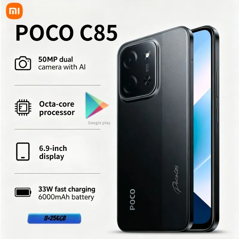 POCO C85 Smartphone: 6.9-inch 120Hz LCD, 50MP AI Camera, 6000mAh Battery, 33W Fast Charging, Helio G81 Ultra, 8GB+256GB - Imagen 3