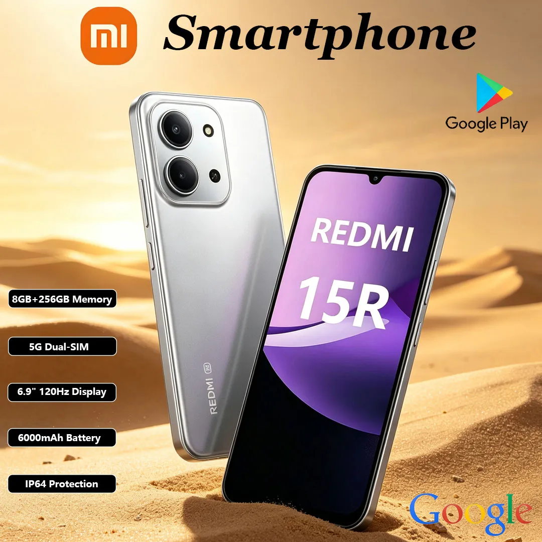 Xiaomi Redmi 15R New Mobile Phone 6.9 Inches 120Hz High Refresh Rate Screen 6000mAh Battery 33W Charging 5G Dual-SIM Smartphone - Imagen 1