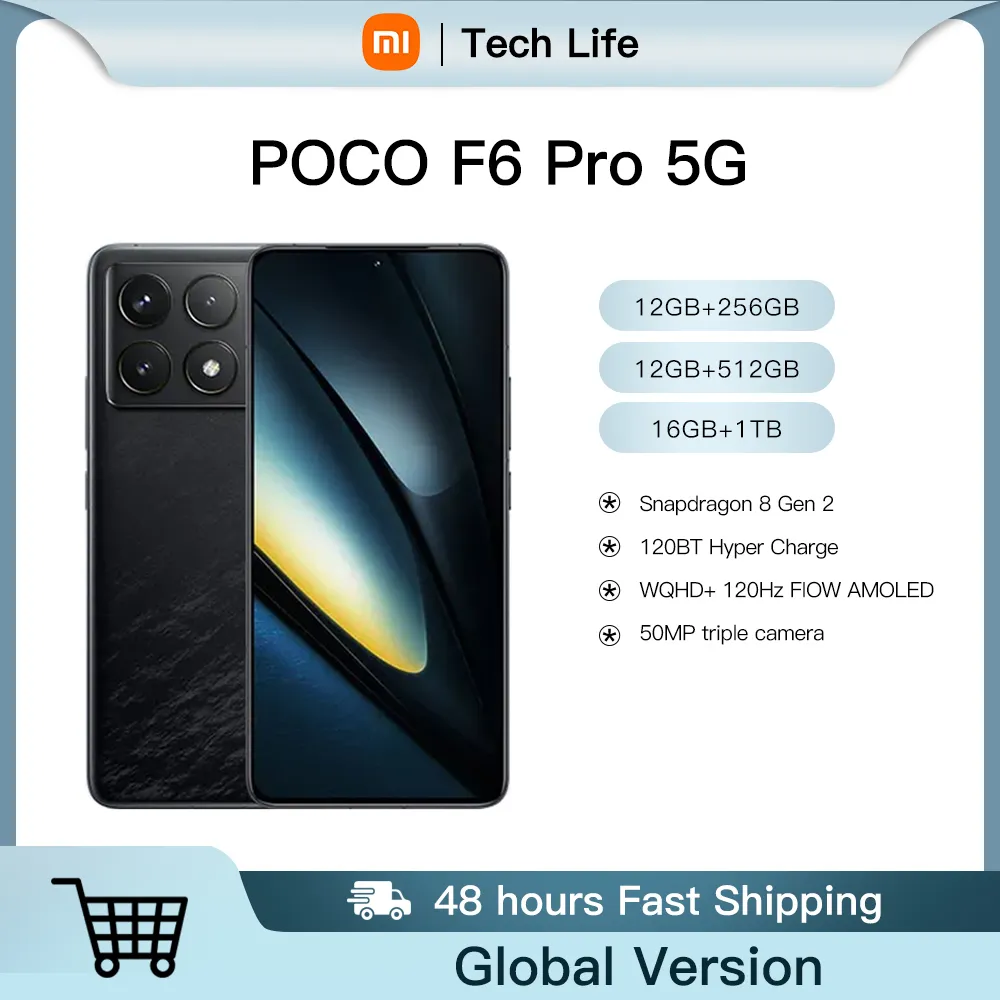 POCO F6 Pro Global Version Snapdragon® 8 Gen 2 120W HyperCharge 50MP triple camera WQHD+ 120Hz Flow AMOLED display Smartphone - Imagen 1