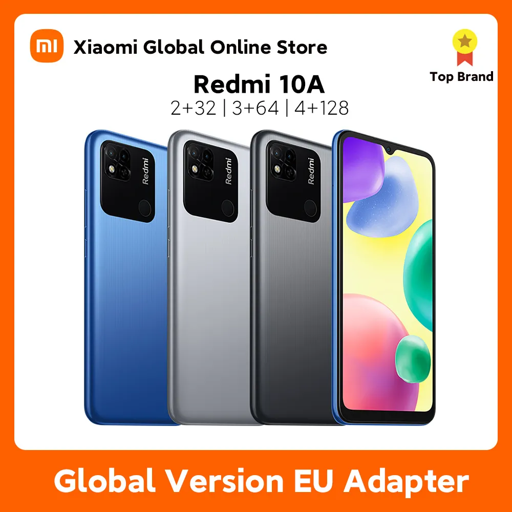 Global Version Xiaomi Redmi 10A 2GB 32GB MTK Helio G25 Octa Core 13MP Camera 5000mAh Battery 10W Fast Charging 6.53” Display - Imagen 1