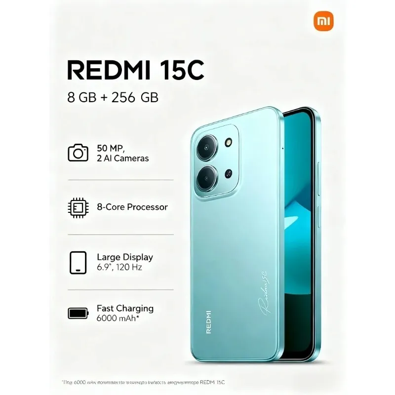 Xiaomi Redmi 15C Version 6.9 Inch 120Hz High Refresh Rate 50MP AI Camera 33W Fast Charging Mobile Phones Smartphone - Imagen 3