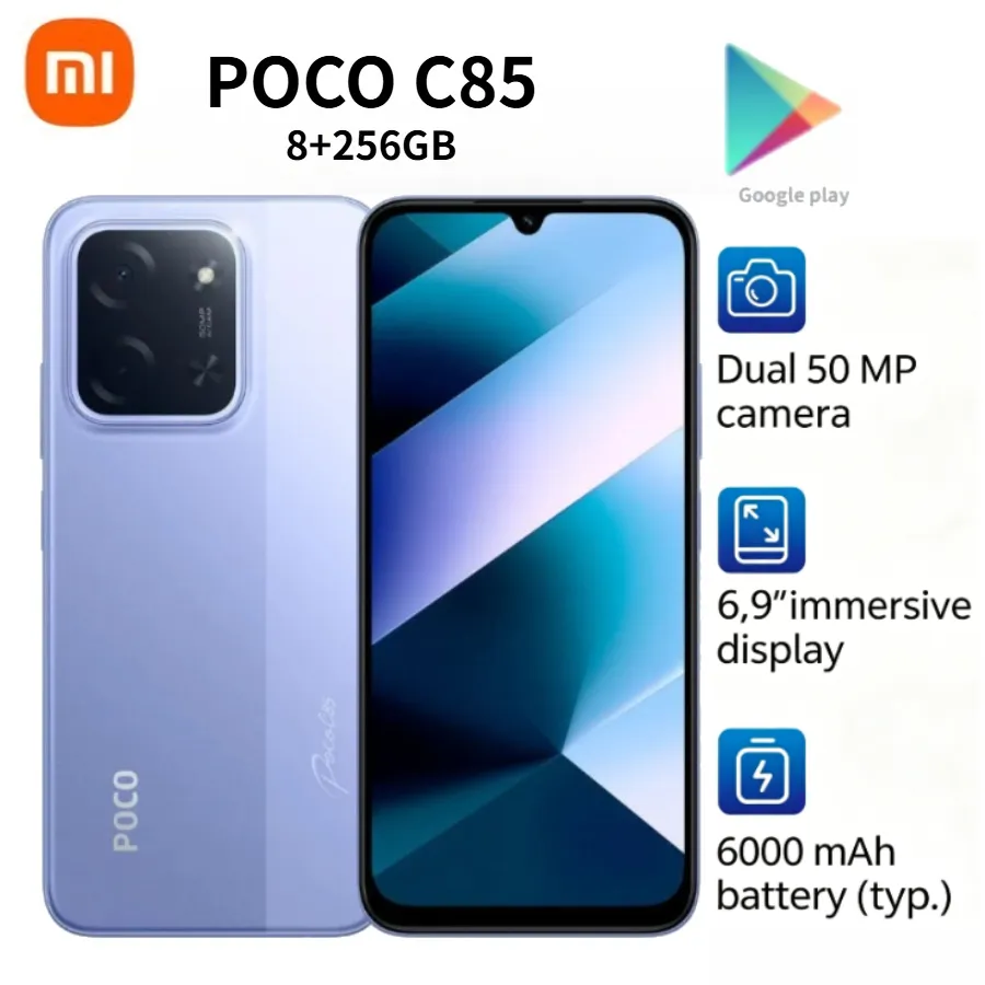 POCO C85 Global edition smartphone 8GB+256GB ROM 6.9-inch large HD display 5000mah long-lasting battery 2026 latest model - Imagen 3