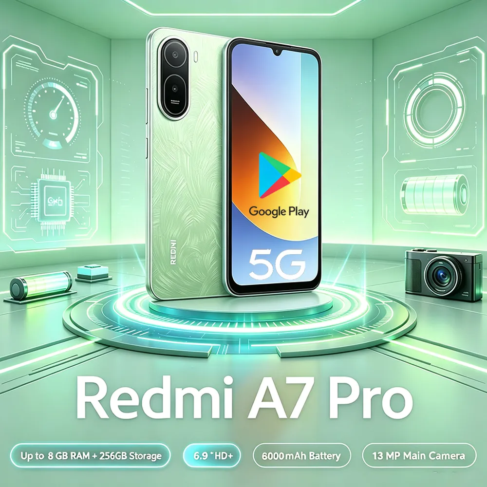 2026 New Xiaomi Redmi A7pro 5G Dual SIM Unlocked Smartphone 6.9" 120Hz Screen 8+256GB 6000mAh Battery Android Mobile Phone - Imagen 1