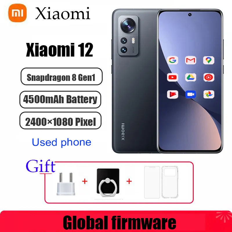 Xiaomi 12 5G Smartphone  Qualcomm Snapdragon 8 Gen1 Hyper OS 2.0 6.28inchs 50MP 32MP 2340x1080 Android 67W used phone - Imagen 1