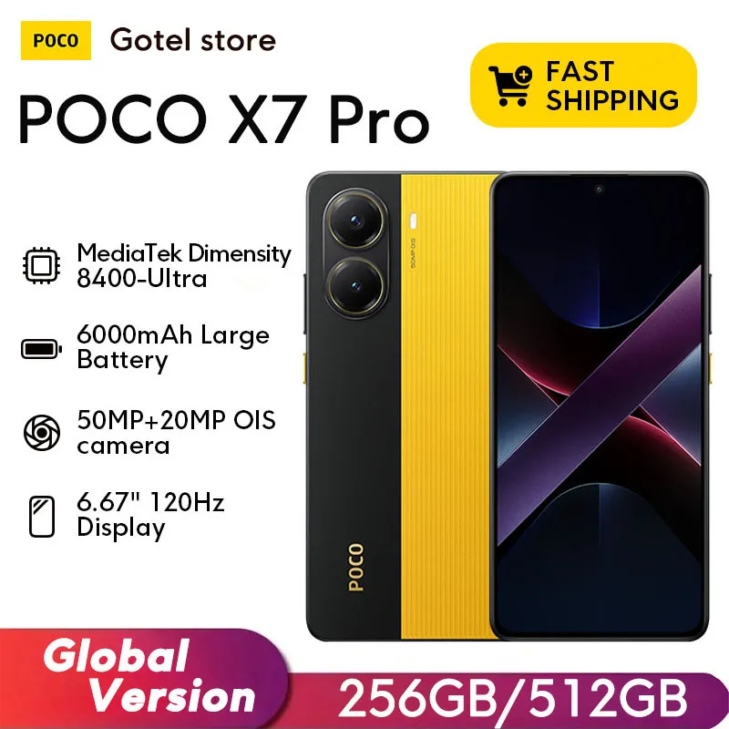 【Brand+】POCO X7 Pro Smartphone Dimensity 8400-Ultra 6000mAh 90W HyperCharge 6.67" AMOLED display NFC Xiaomi HyperOS 2 - Imagen 1