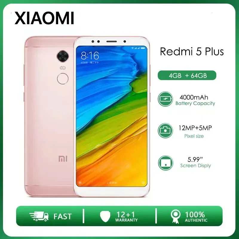 Xiaomi Redmi 5 plus smartphone 3GB 32GB/4GB 64GB 5.99''4000mah celular snapdragon 625 Android 12.0MP 4G Mobile phone global rom - Imagen 3