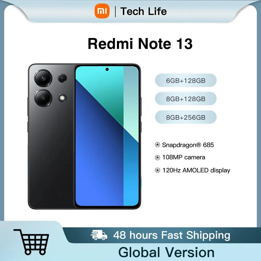 Xiaomi Redmi Note 13 Global Version 8GB 256GB 128GB Snapdragon® 685 In-screen Fingerprint 120Hz 6.67" AMOLED 108MP 33W Note13 - Imagen 1